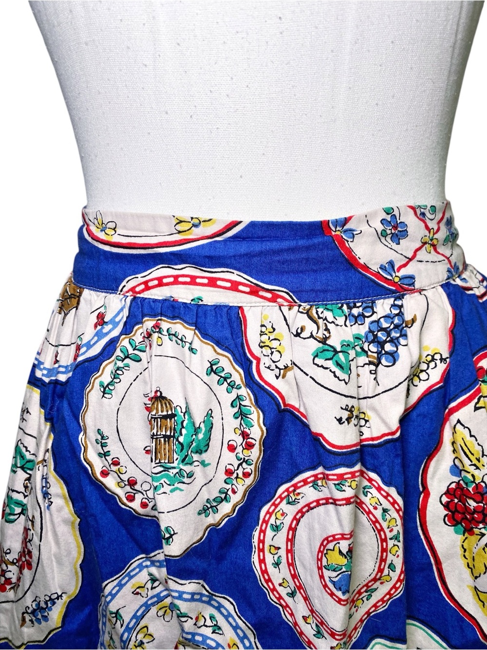 Boden Retro Plate Print Cotton A-Line
Skirt Blue US 8R Rare Print - Picture 4 of 13